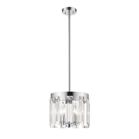 Z-Lite Cormac 3 Light Chandelier, Chrome & Clear 6009-12CH